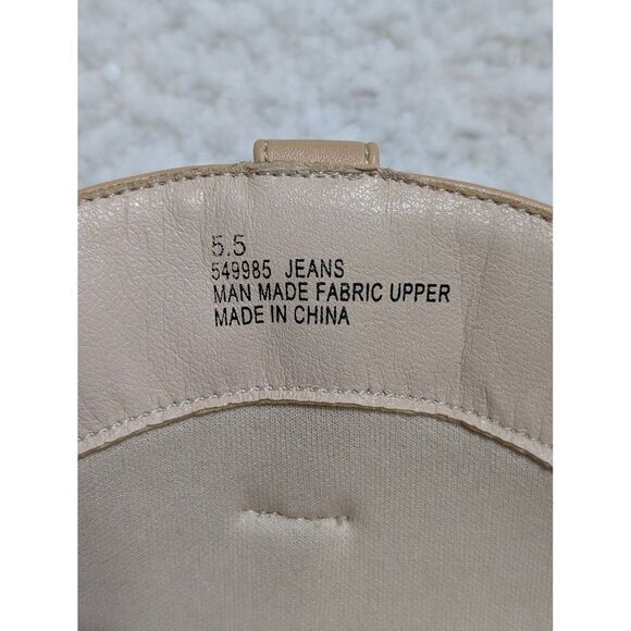 Fashion Nova Women's 5.5 Thigh High Blue Jean Boots Faux Leather Over The Knee - Picture 7 of 8